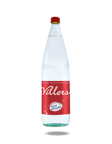 VILLERS Gazeuse 1L en verre – Eau minérale pétillante naturelle