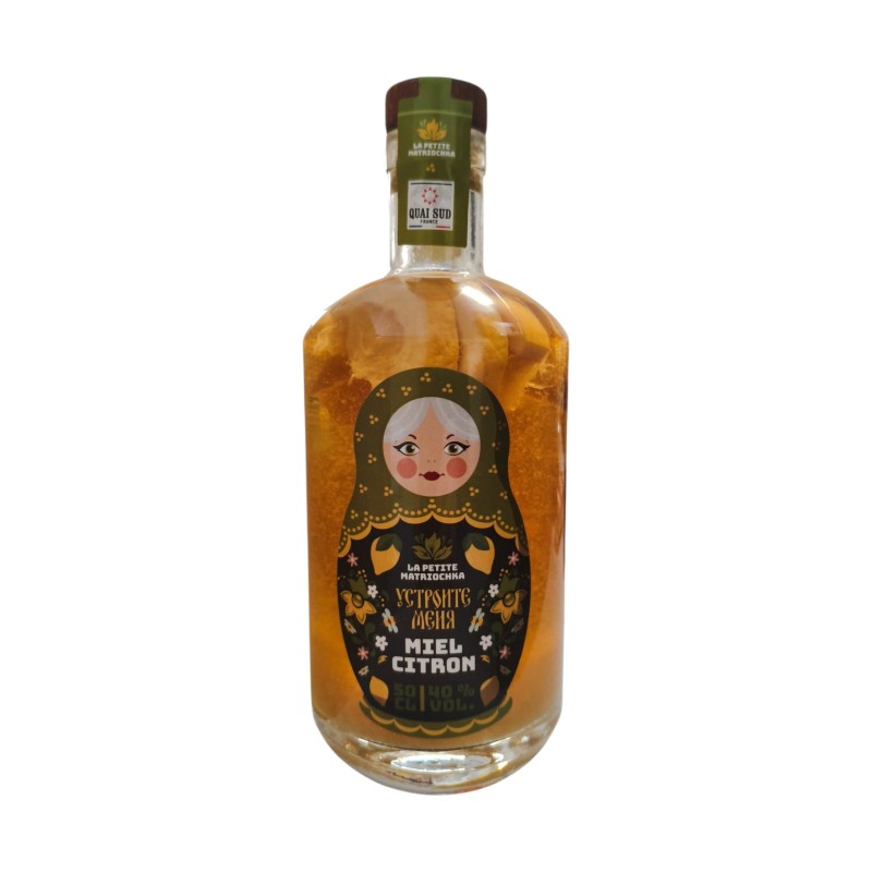 Vodka La Petite Matriochka Miel Citron 50cl Bouteille Verre