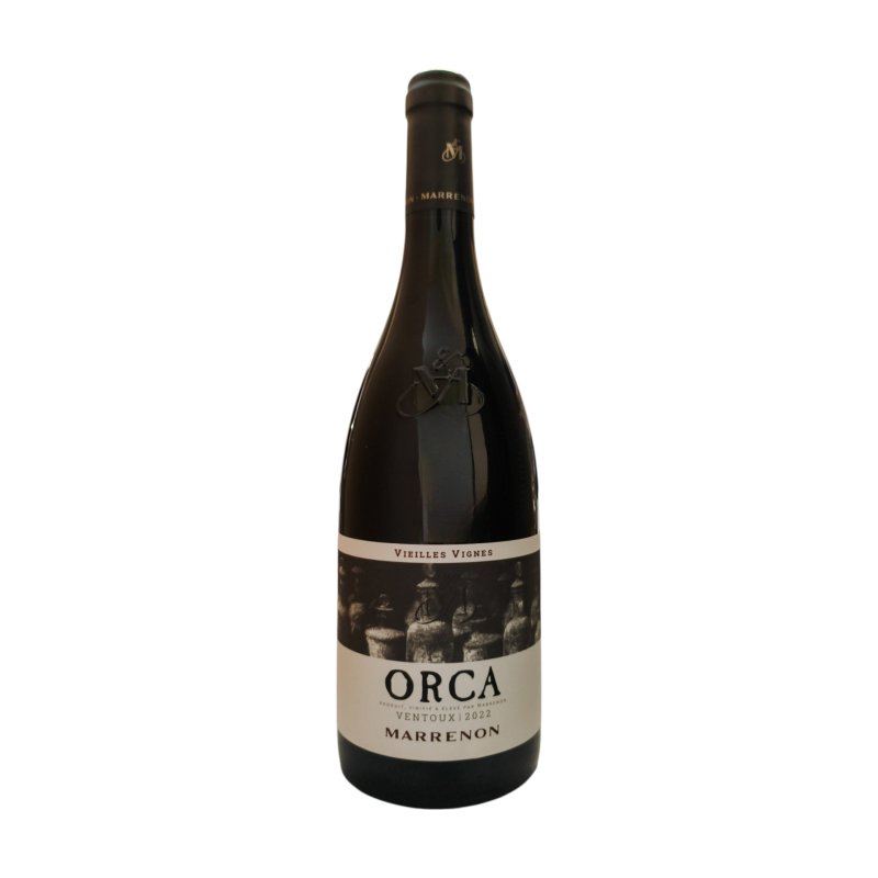 Vin rouge MARRENON ORCA Ventoux 2022 bouteille verre