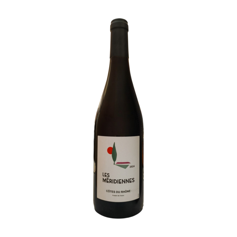 Vin rouge LES MÉRIDIENNES Côtes du Rhône 2024 en verre